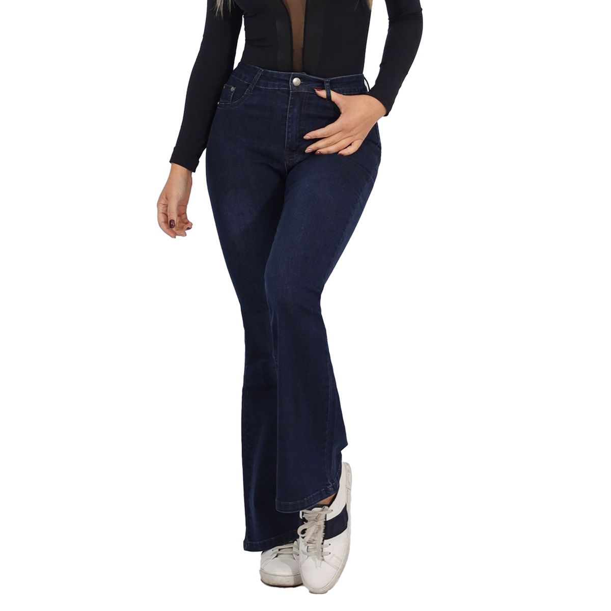 AGW - Jeans Flare Push Up Acampanado Levanta Cola Corte Colombiano Tiro Alto