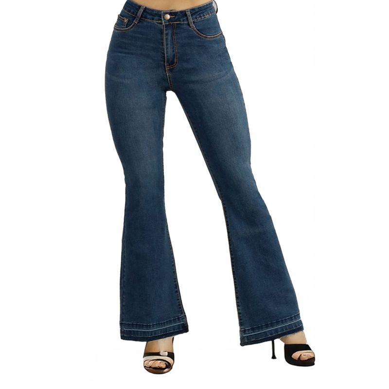 AGW - Jeans Flare Push Up Acampanado Levanta Cola Corte Colombiano Tiro Alto