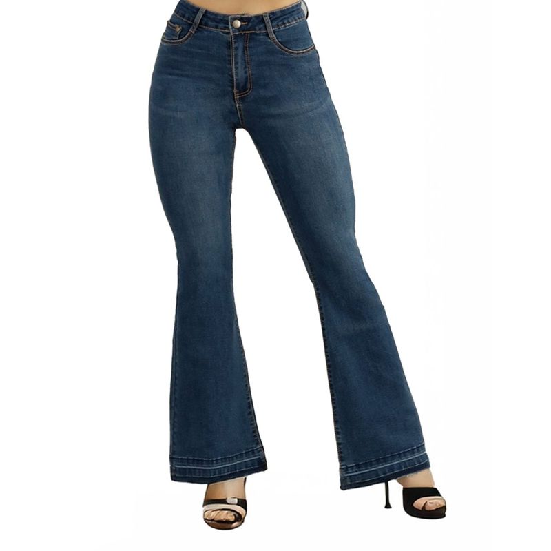 AGW - Jeans Flare Push Up Acampanado Levanta Cola Corte Colombiano Tiro Alto