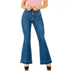 AGW - Jeans Flare Push Up Acampanado Levanta Cola Corte Colombiano Tiro Alto