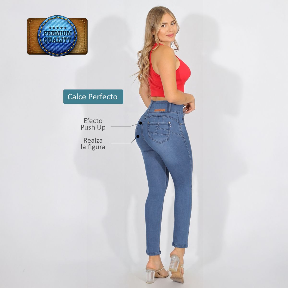 AGW - Jeans Full Push Up Levanta Cola Corte Colombiano - Calce Perfecto
