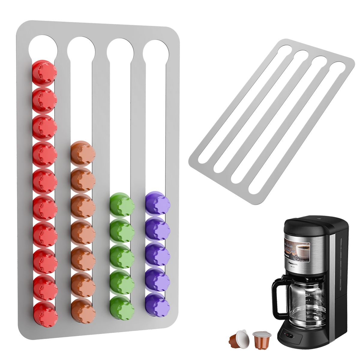 HALMAN - Organizador de Cápsulas de Café Adhesivo para Muro o Refrigerador
