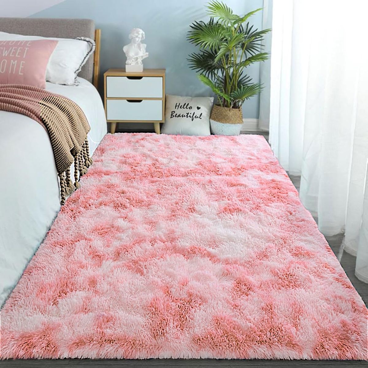 GENERICO - Alfombras Peludas Suaves 200x240 RosaJ