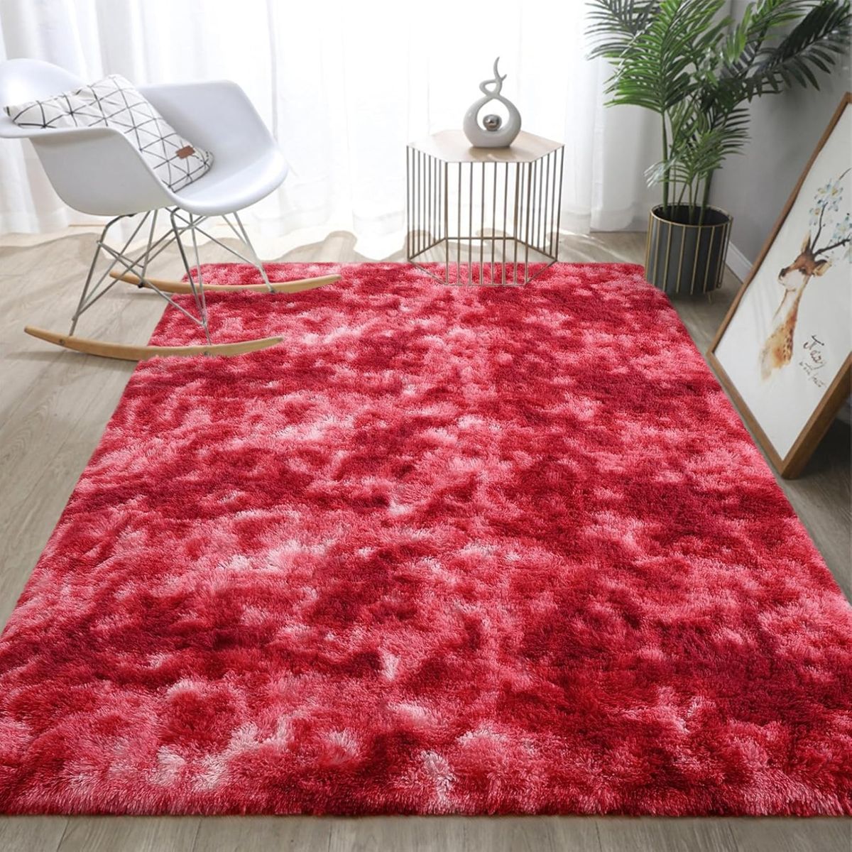 GENERICO - Alfombras Peludas Suaves 200x240 RojoJ