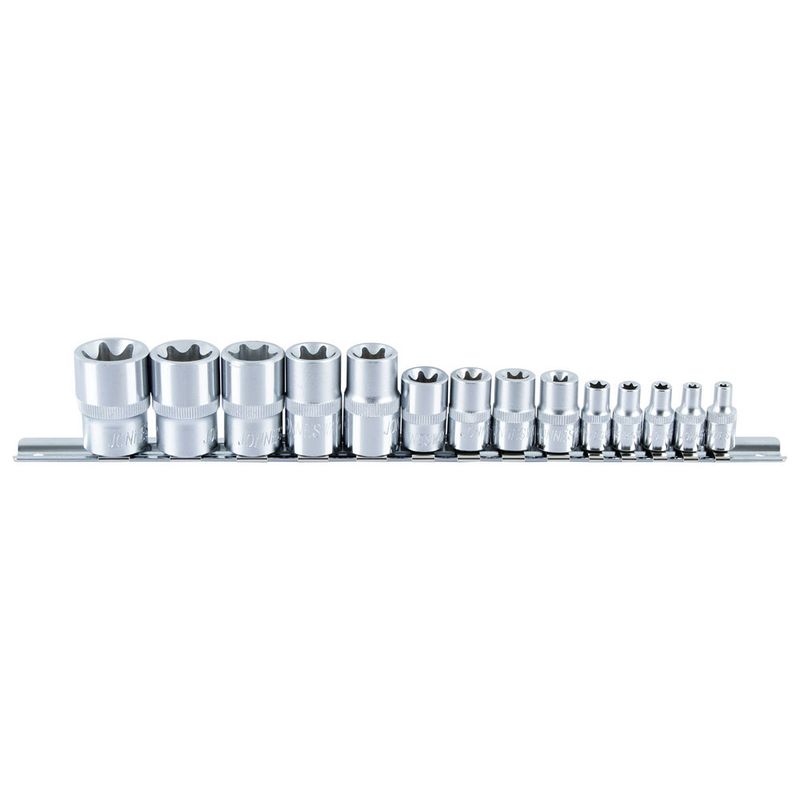 JONNESWAY - Juego de Dados Torx Jonnesway 1/4, 3/8 y 1/2 - 14 piezas