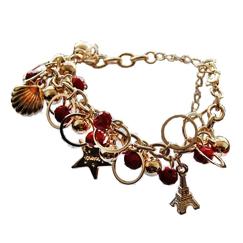 VIVAFELICIA - Pulsera Torre Eiffel Café Mokka Dorado