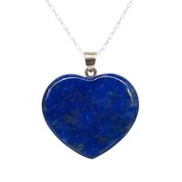 Collar Corazón Lapislázuli Original con Cadena de Plata Nacional 925