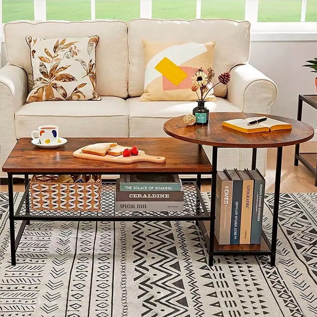 CORI CORI - Set de Mesas de Centro Industrial en MDF - Diseño Dúo Modular