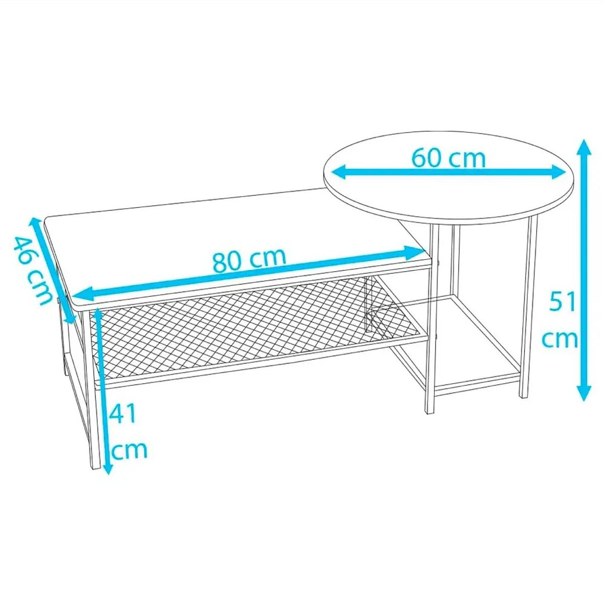 CORI CORI - Set de Mesas de Centro Industrial en MDF - Diseño Dúo Modular