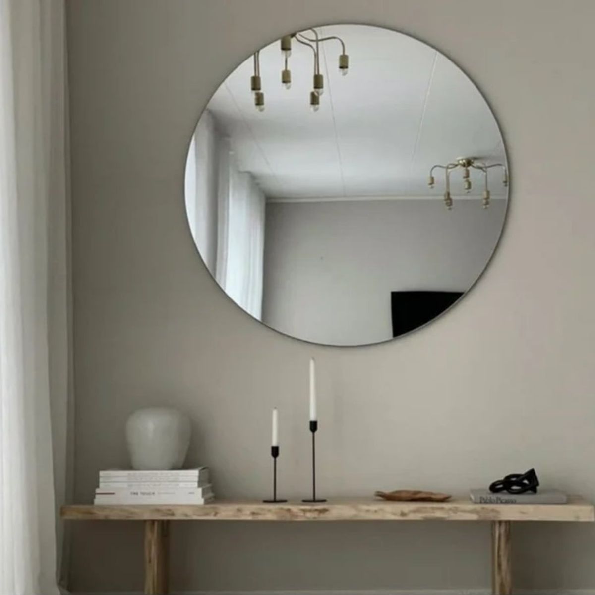 GENERICO - Espejo Redondo 60CM Sin Marco Taller Sin Fronteras