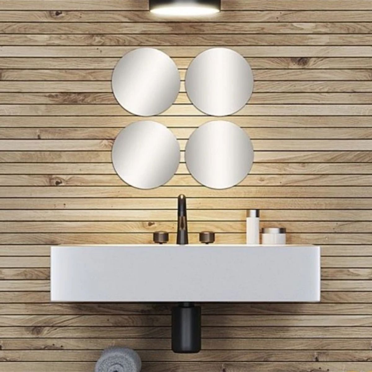 GENERICO - Set de 4 Espejos Redondos de 20CM Taller Sin Fronteras