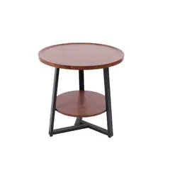 GENERICO - Mesa de centro Walnut Redonda 60 cm