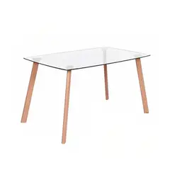 HABITA2 CHILE - Mesa de comedor de vidrio Líneas - 140cm x 90cm