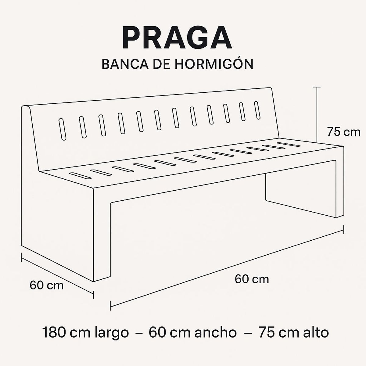 GENERICO - Escaño Prefabricado de Hormigón