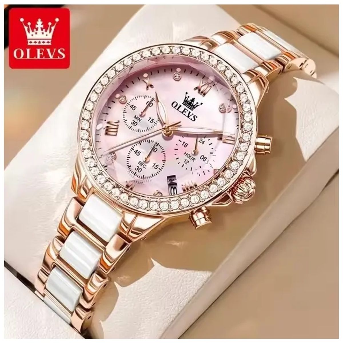 STARTECHOFFICE - Reloj Femenino de Acero Inoxidable Cristal de Corte Diamante