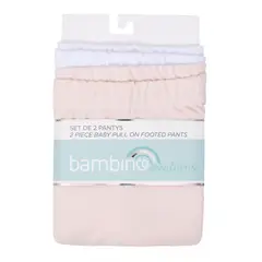 BAMBINO - Set 2 Pantys Blanco Flores Niña 9 - 12 Meses