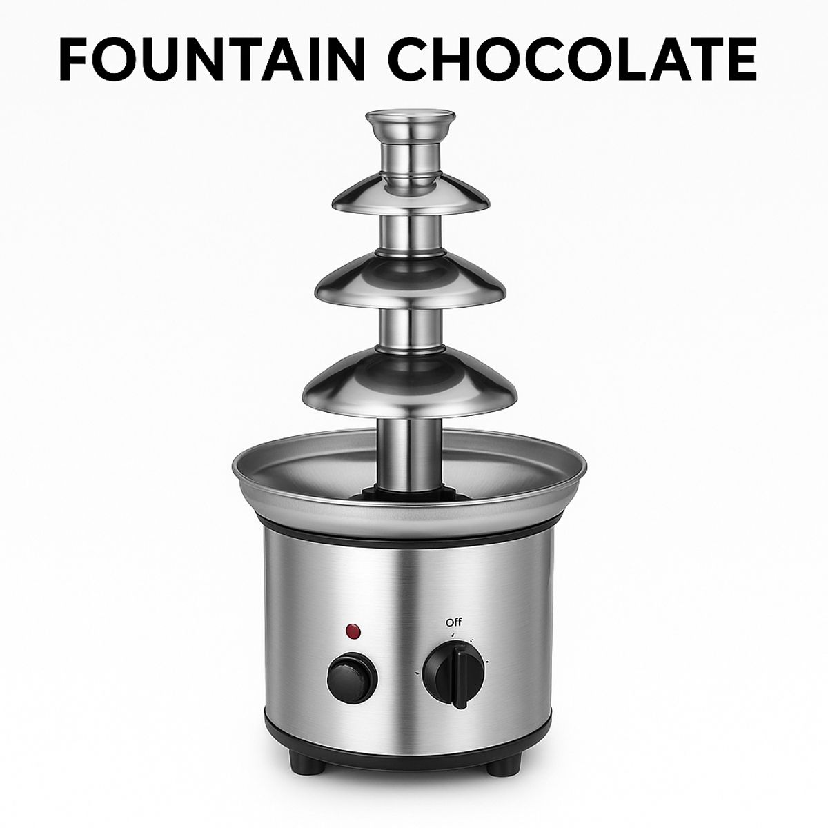 MOVI - Cascada Fuente de Chocolate Fondue 4 Niveles de Acero Inoxidable