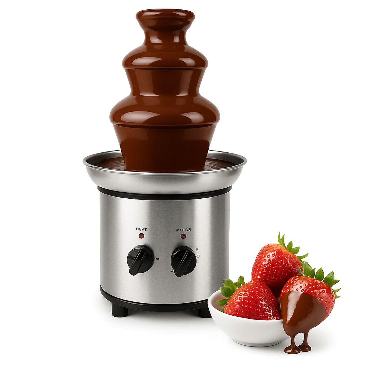 MOVI - Cascada Fuente de Chocolate Fondue 4 Niveles de Acero Inoxidable
