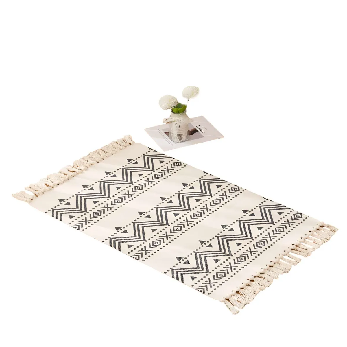 GENERICO - Set de 3 Alfombras de Lino 60x90 cm para Bajada de Cama  V7