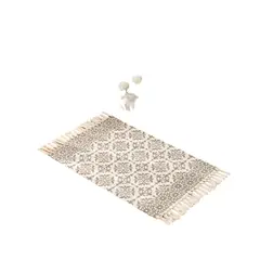 GENERICO - Set de 2 Alfombras de Lino 60x90 cm para Bajada de Cama V4