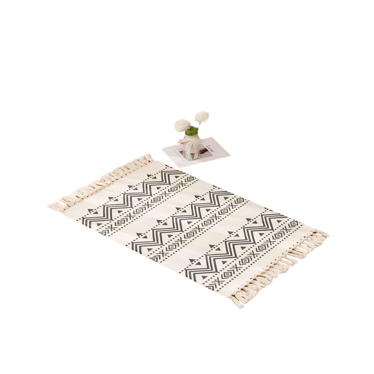 GENERICO - Juego de 2 Alfombras de Lino 60x90 cm para Bajada de Cama  V7