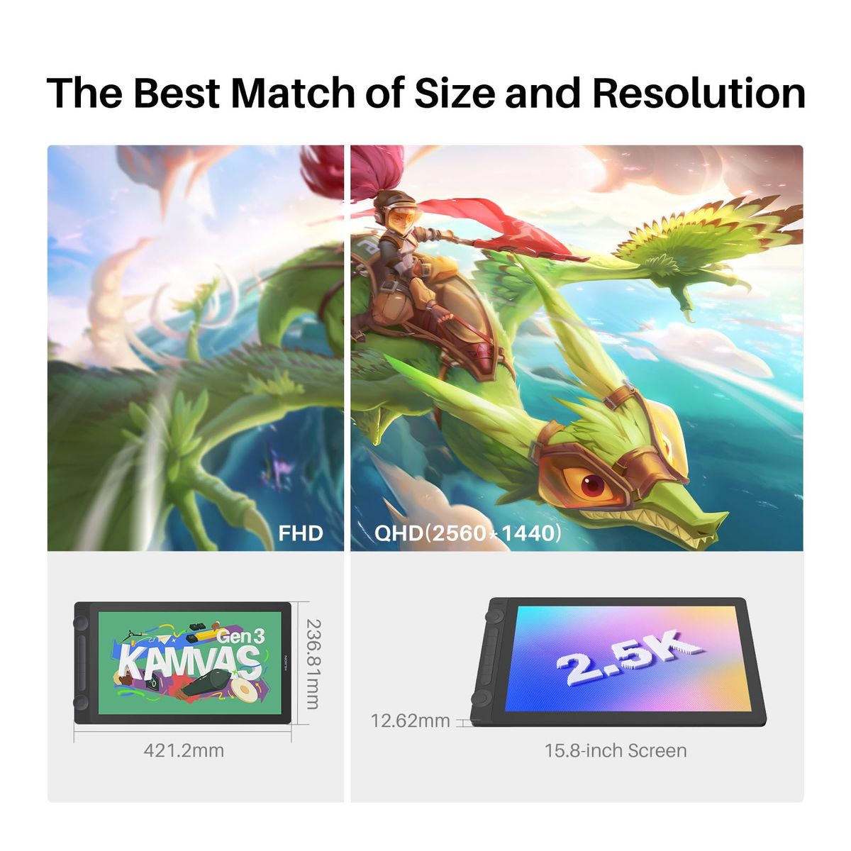 HUION - Tableta Gráfica Digitalizadora Huion Kamvas 16 Gen 3