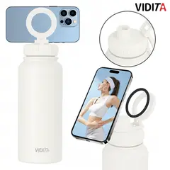 REBONEC - Botella Termica Agua Con Soporte Magnético 1000ml Color Blanco