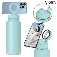 REBONEC - Botella Termica Agua Con Soporte Magnético 1000ml Color Celeste