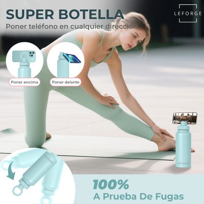 Imagen 2 del producto Botella Termica Agua Con Soporte Magnético 1000ml Color Celeste