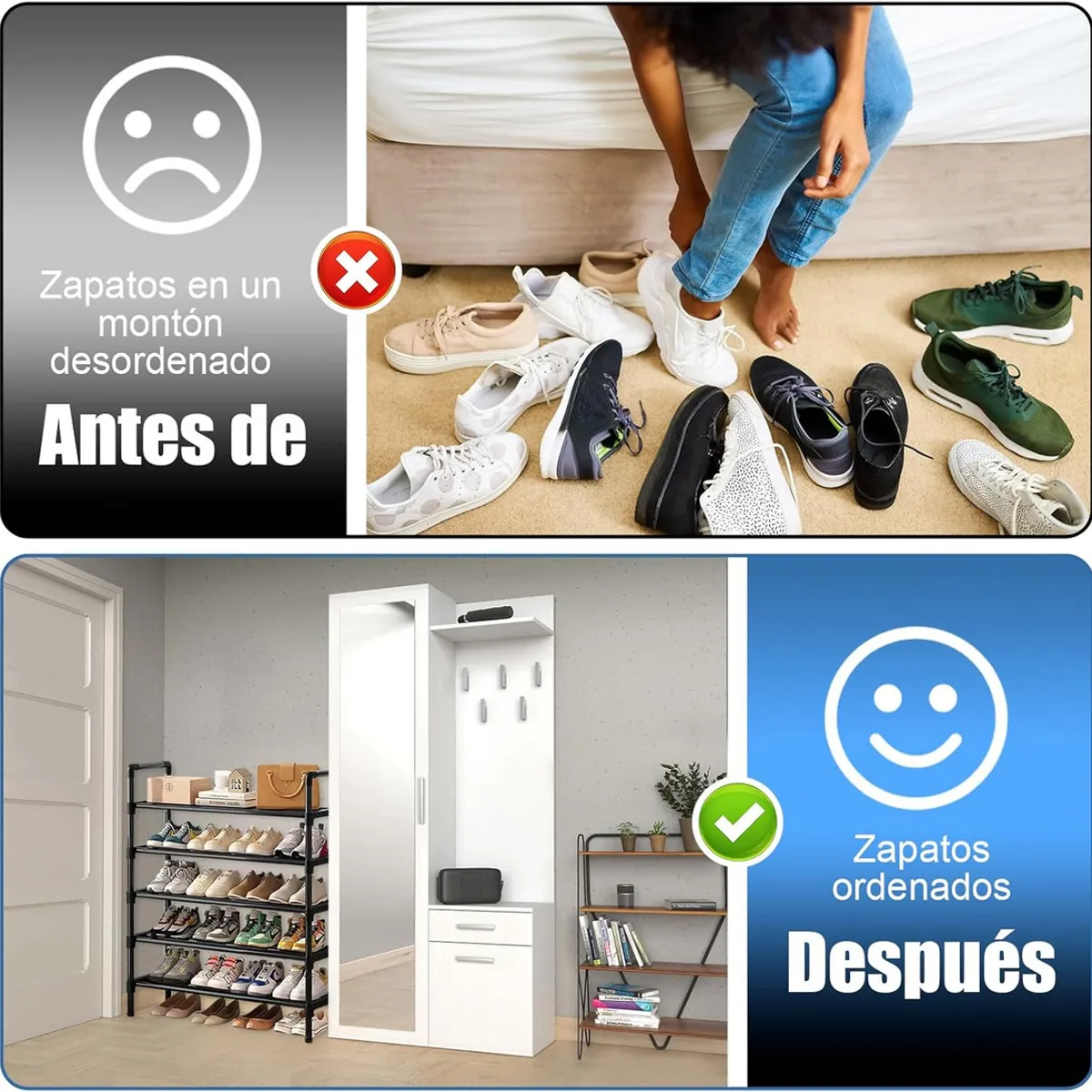 GENERICO - Mueble Zapatero Organizador De 5 Niveles Para Entrada Pasill
