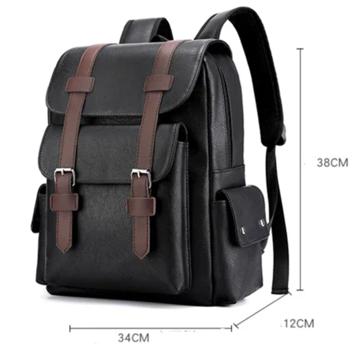 BRO TOUMI - 4 en 1 Mochila Cartera Bolso Juvenil hombre de  Impermeable SSG-Negro