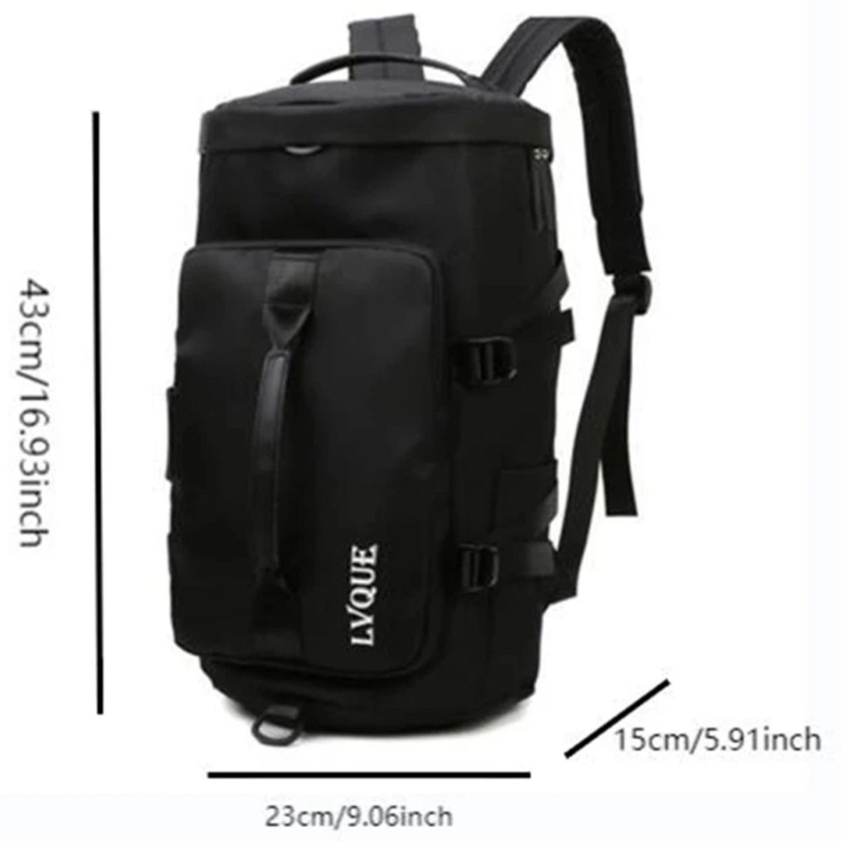 BRO TOUMI - 4 en 1 Mochila Cartera Bolso Juvenil de Mujer Impermeable YSG-Negro