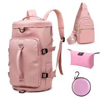 4 en 1 Mochila Cartera Bolso Juvenil de Mujer Impermeable YSG-Pink