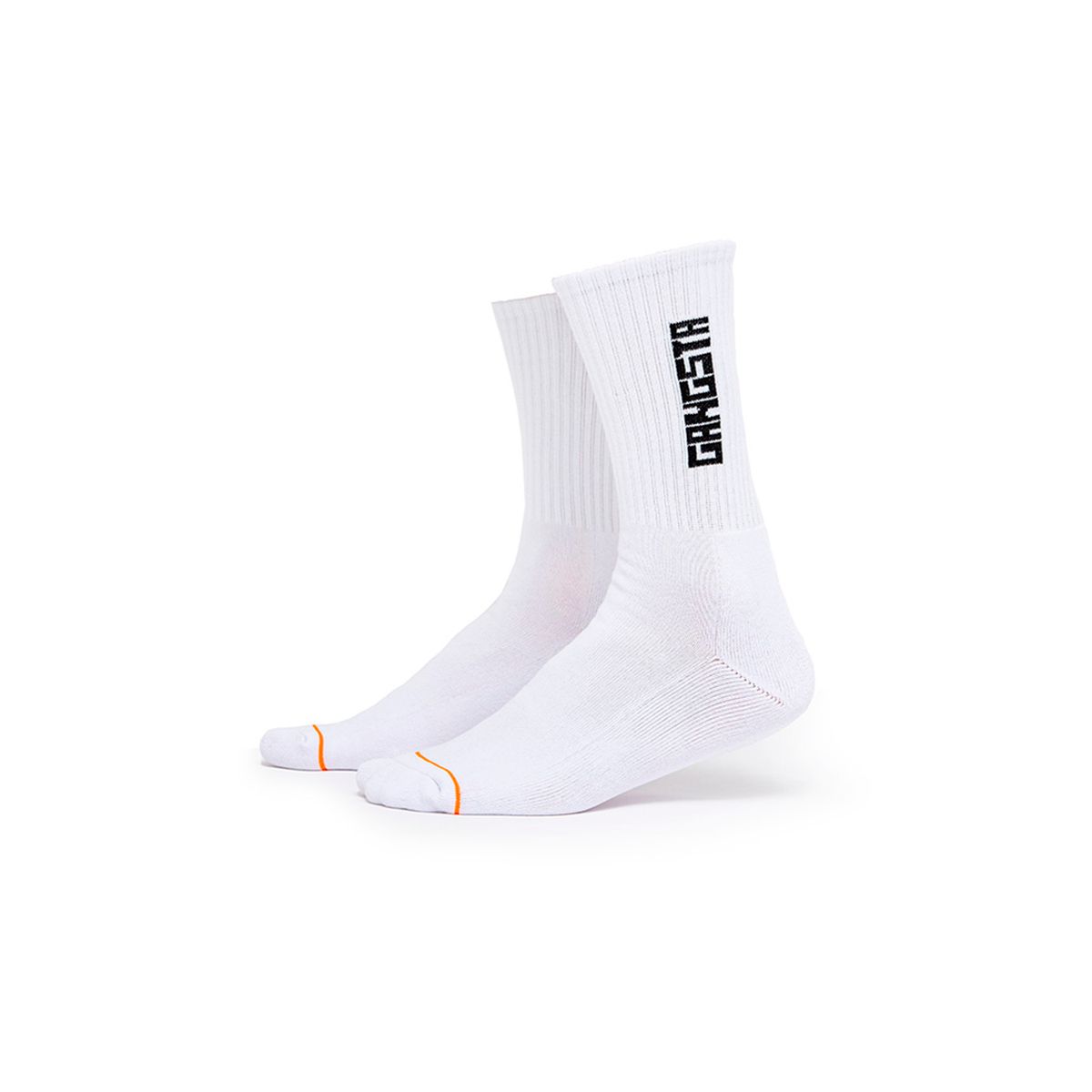GANGSTA - Calcetin Unisex Gangsta Mid Brand 2Pack Blanco