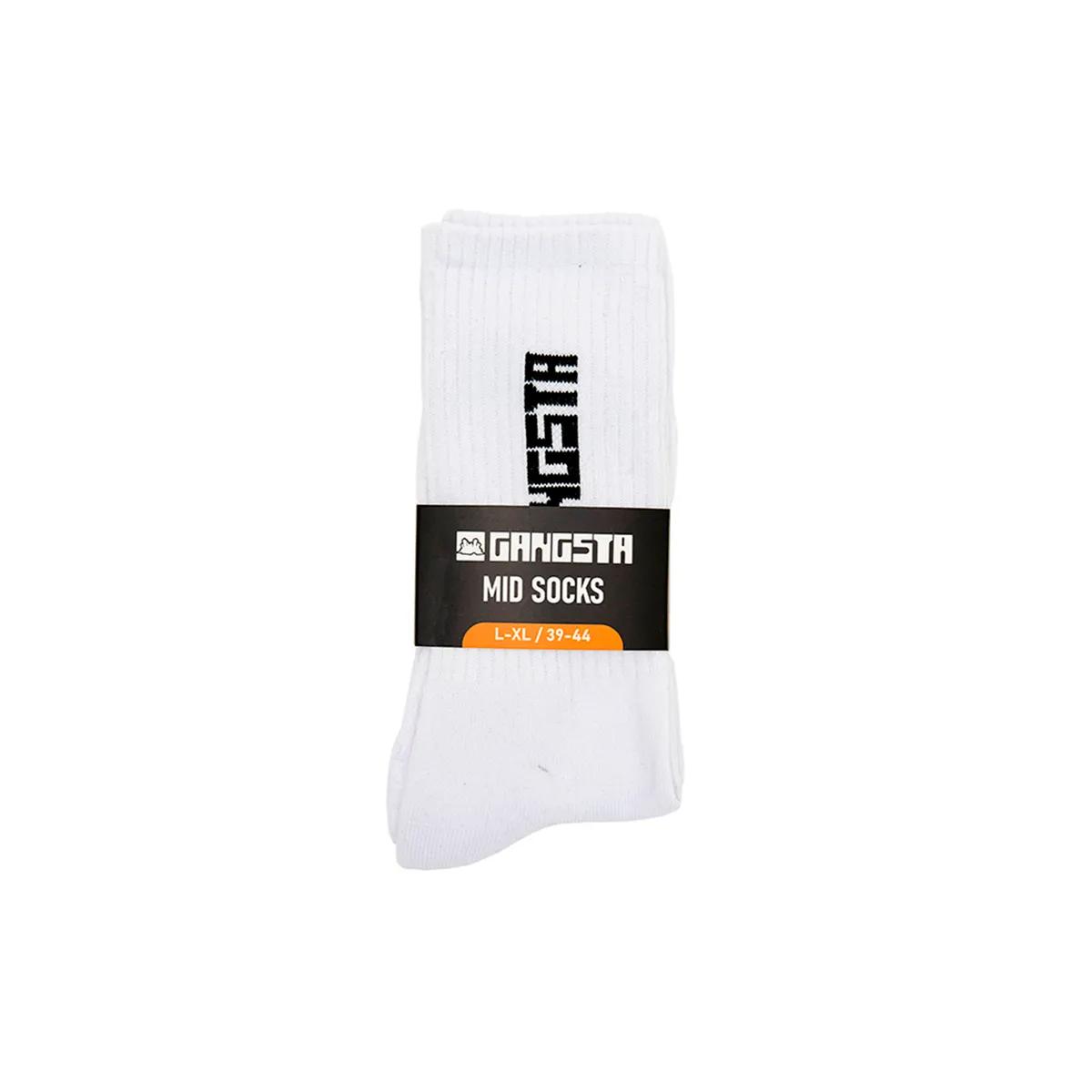 GANGSTA - Calcetin Unisex Gangsta Mid Brand 2Pack Blanco