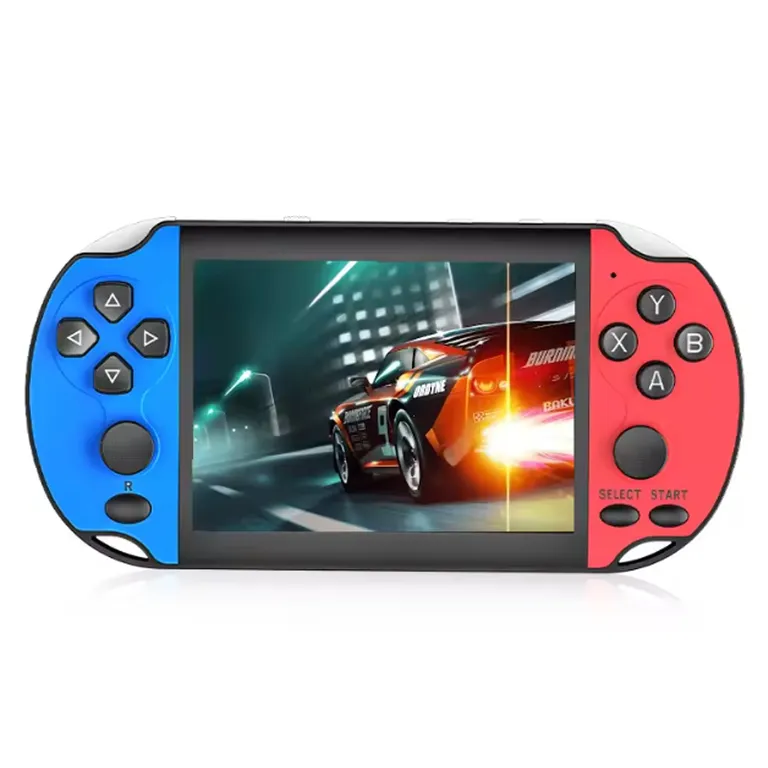 BRO TOUMI Consola de videojuegos X7 Plus de pulgadas videoconsola Rojo & Azul