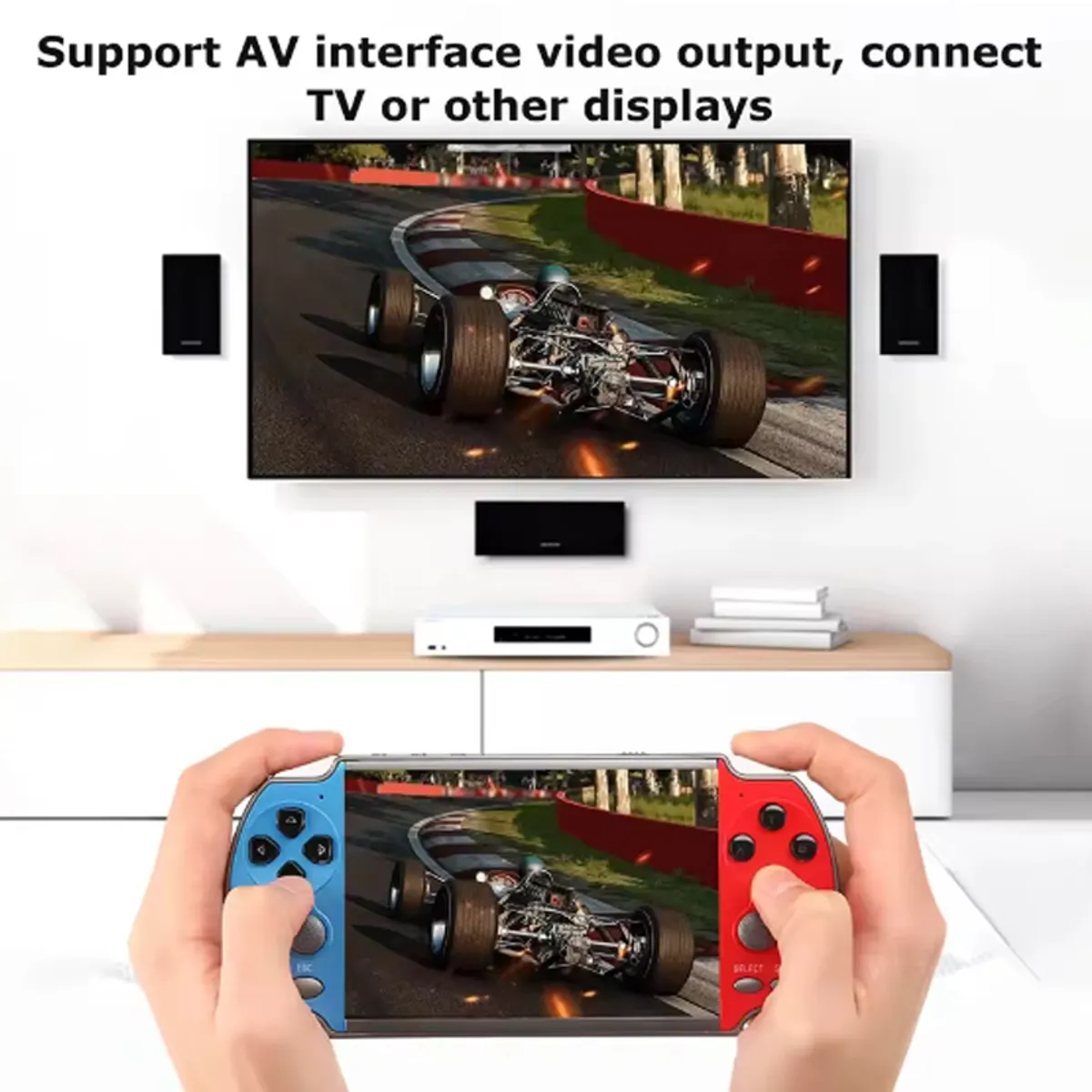 BRO TOUMI - Consola de videojuegos X7 Plus de pulgadas videoconsola Rojo & Azul