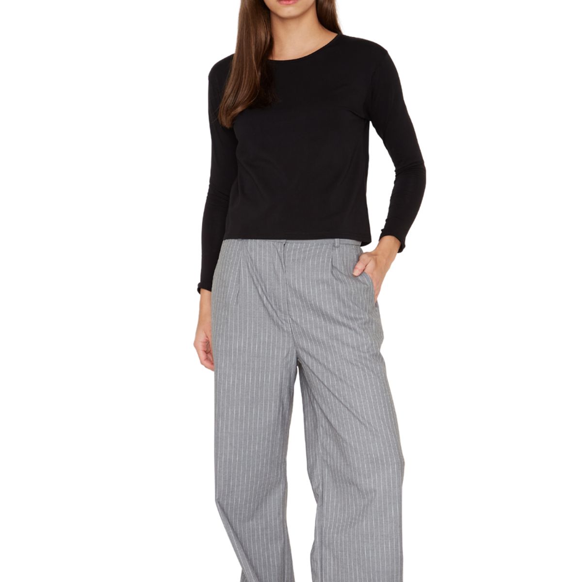 JACINTA TIENDA - Pantalón Porter líneas gris Jacinta Tienda