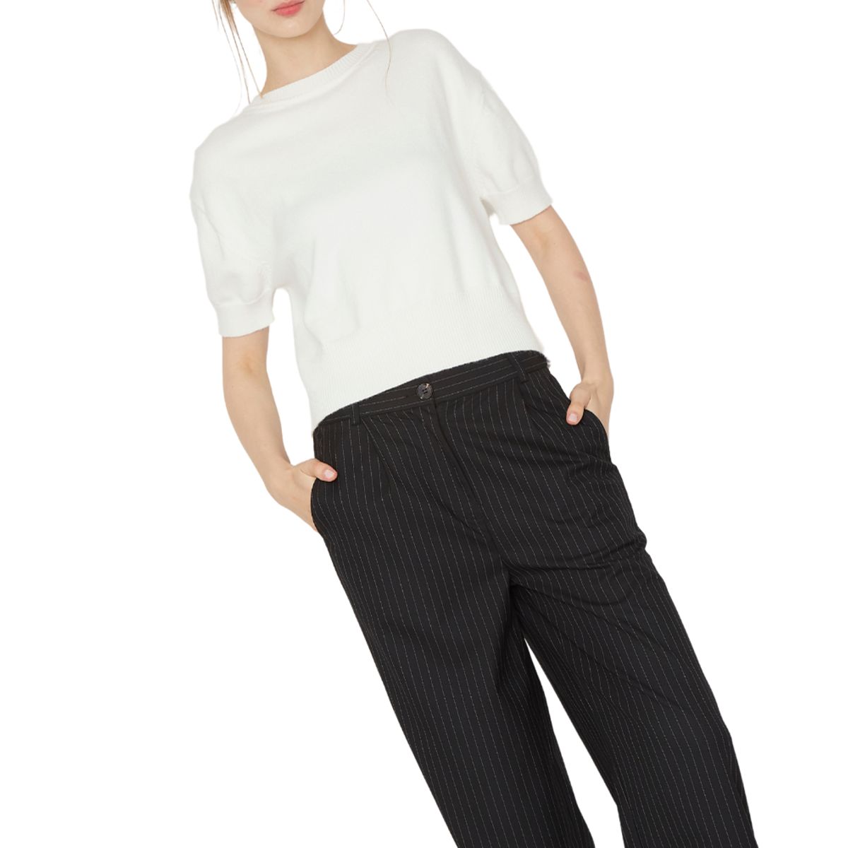 JACINTA TIENDA - Pantalón Porter líneas negro Jacinta Tienda