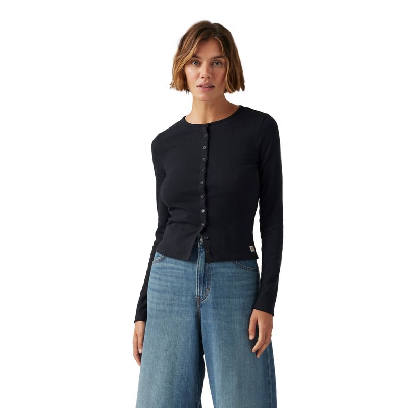 LEVIS - Polera Mujer Dry Goods Pointelle Ls Negro Levis