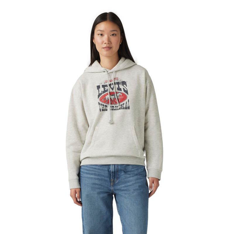LEVIS - Polerón Mujer Graphic Everyday Hoodie Gris Levis