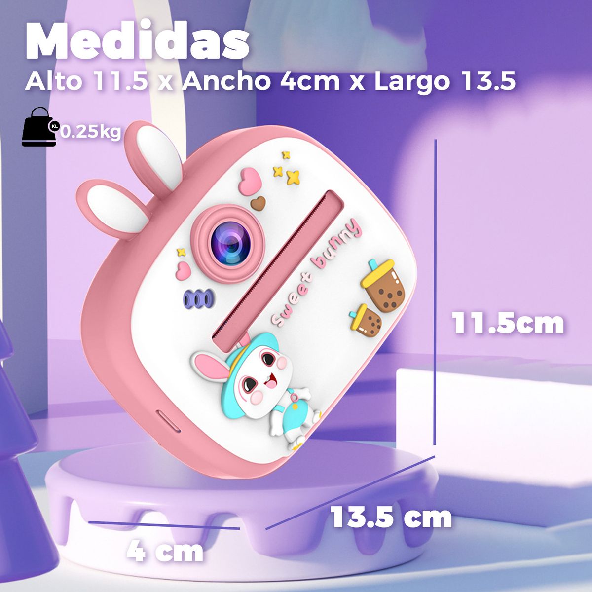 ALPHA - Camara Digital Instantanea Mini Impresora Termica Niños