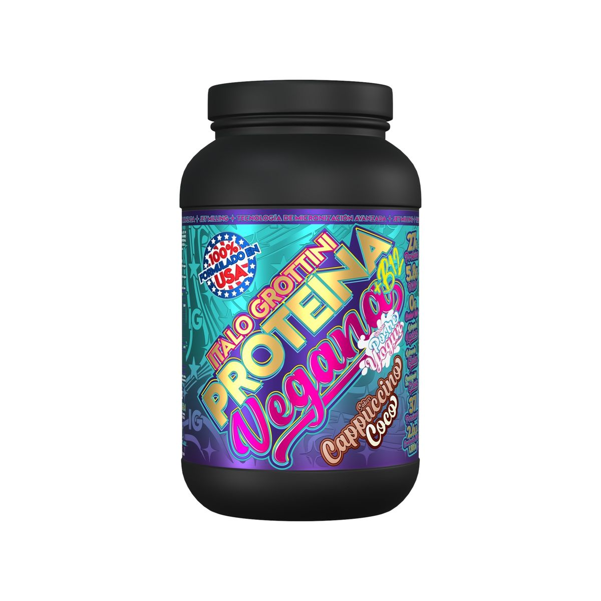 ITALO GROTTINI - Proteína Vegana 2,6 LB Capuccino Coco 37 SV - Italo Grottini