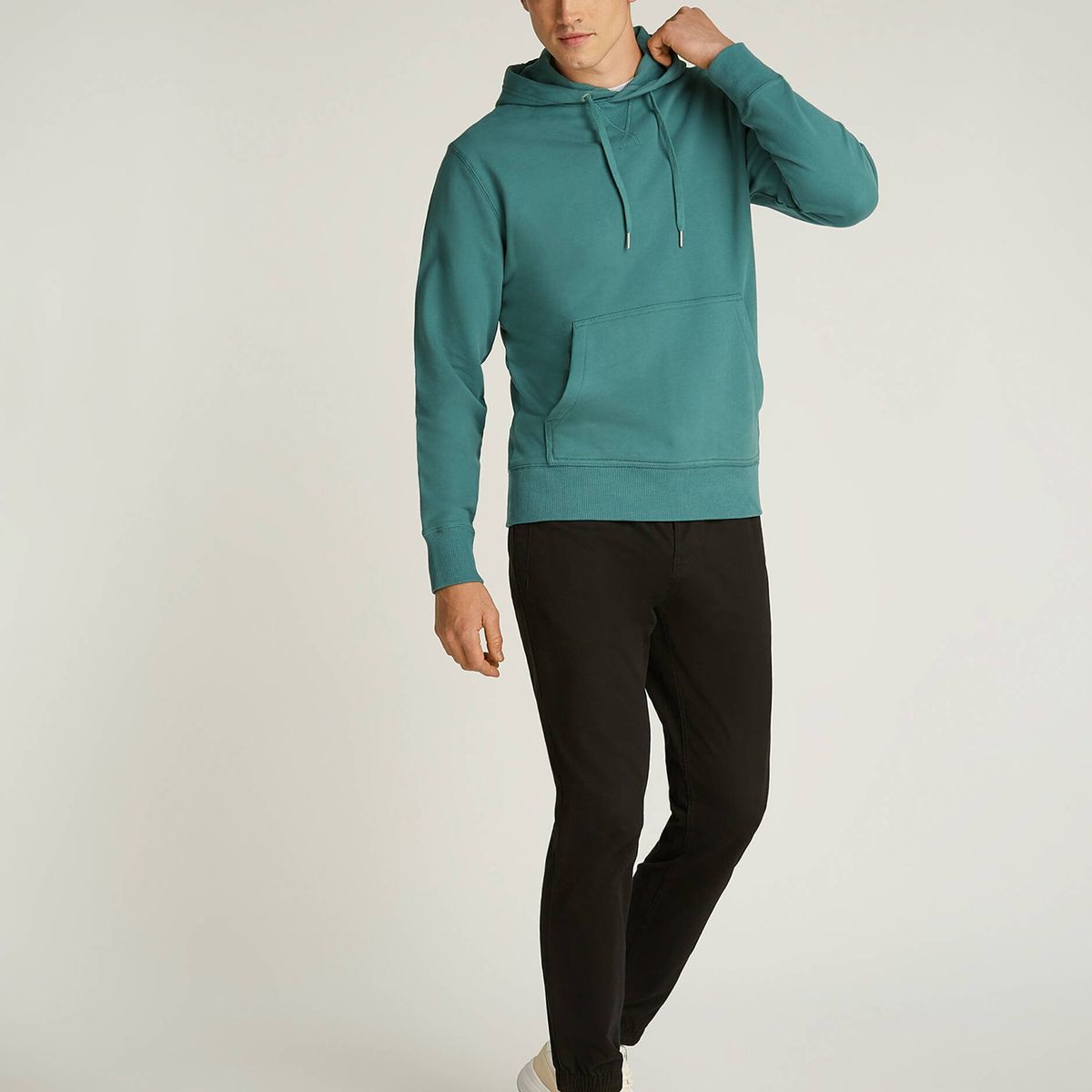 CALVIN KLEIN - Polerón con Gorro Badge Verde Calvin Klein