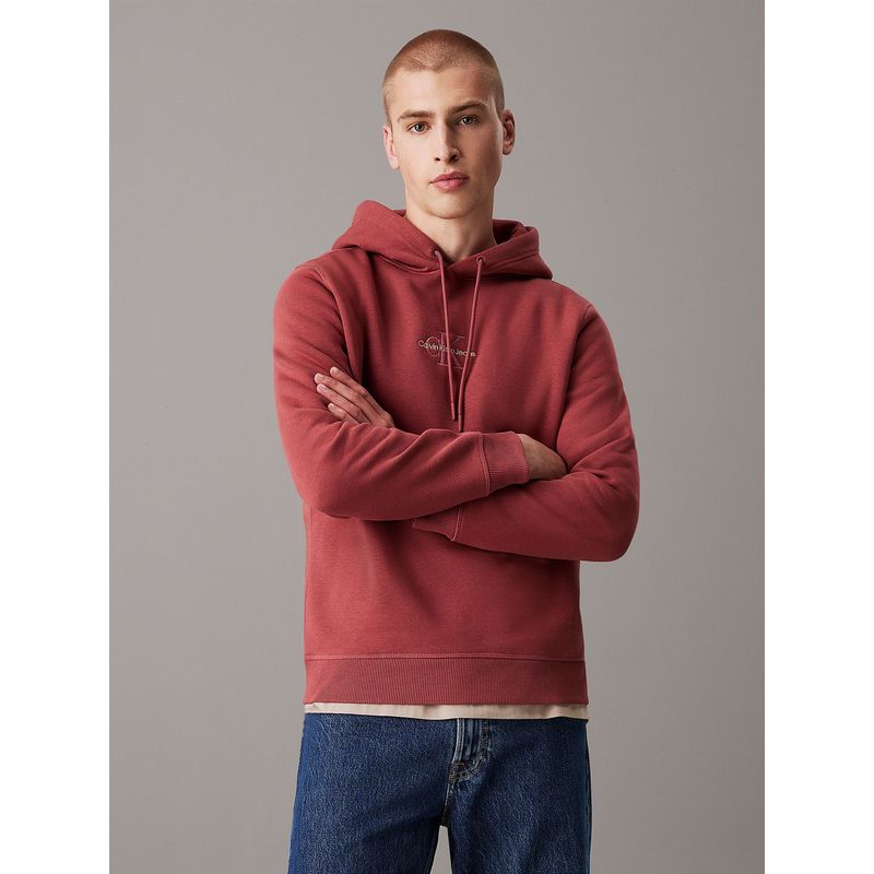 CALVIN KLEIN - Polerón con Gorro Monologo Rojo Calvin Klein