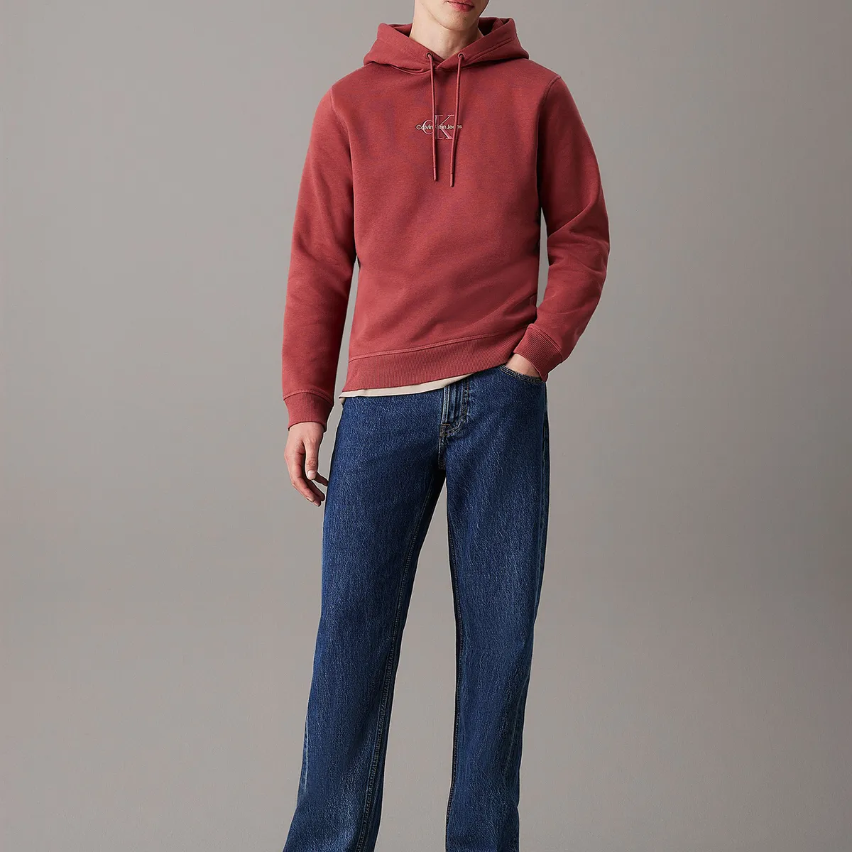 CALVIN KLEIN - Polerón con Gorro Monologo Rojo Calvin Klein