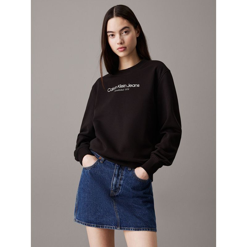 CALVIN KLEIN - Polerón Institutional Graphic Negro Calvin Klein