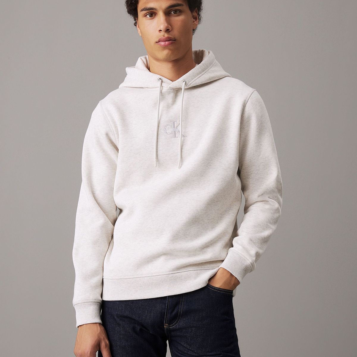 CALVIN KLEIN - Polerón con Gorro Monologo Gris Calvin Klein