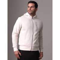 Polerón con Gorro Horizontal Logo Blanco