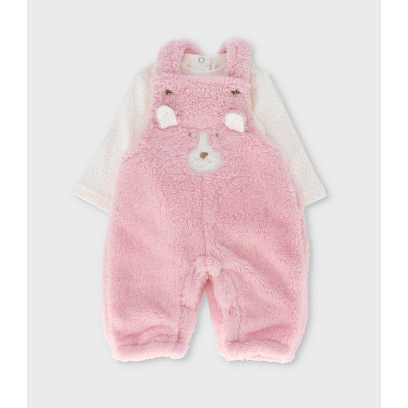 4KIDS - Jardinera recién nacida sherpa rosado 4 Kids